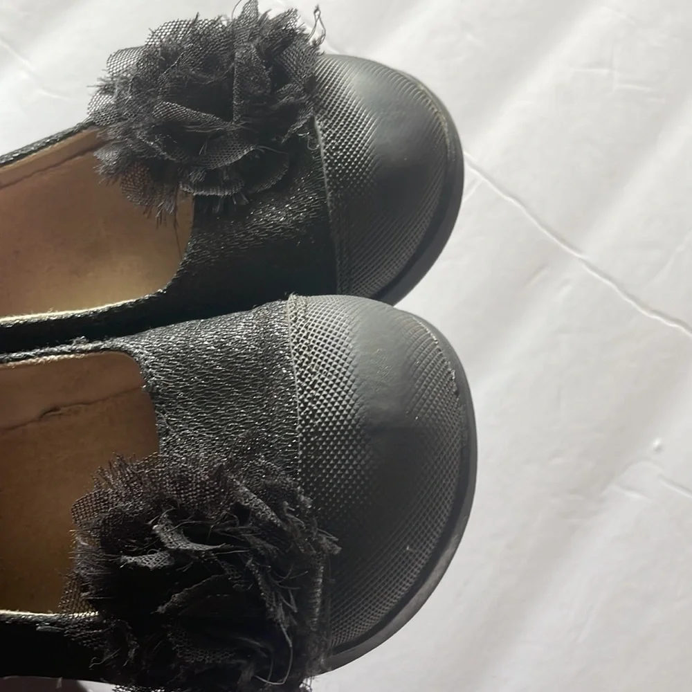 Pediped black Mary Jane dress shoes with flower size 29